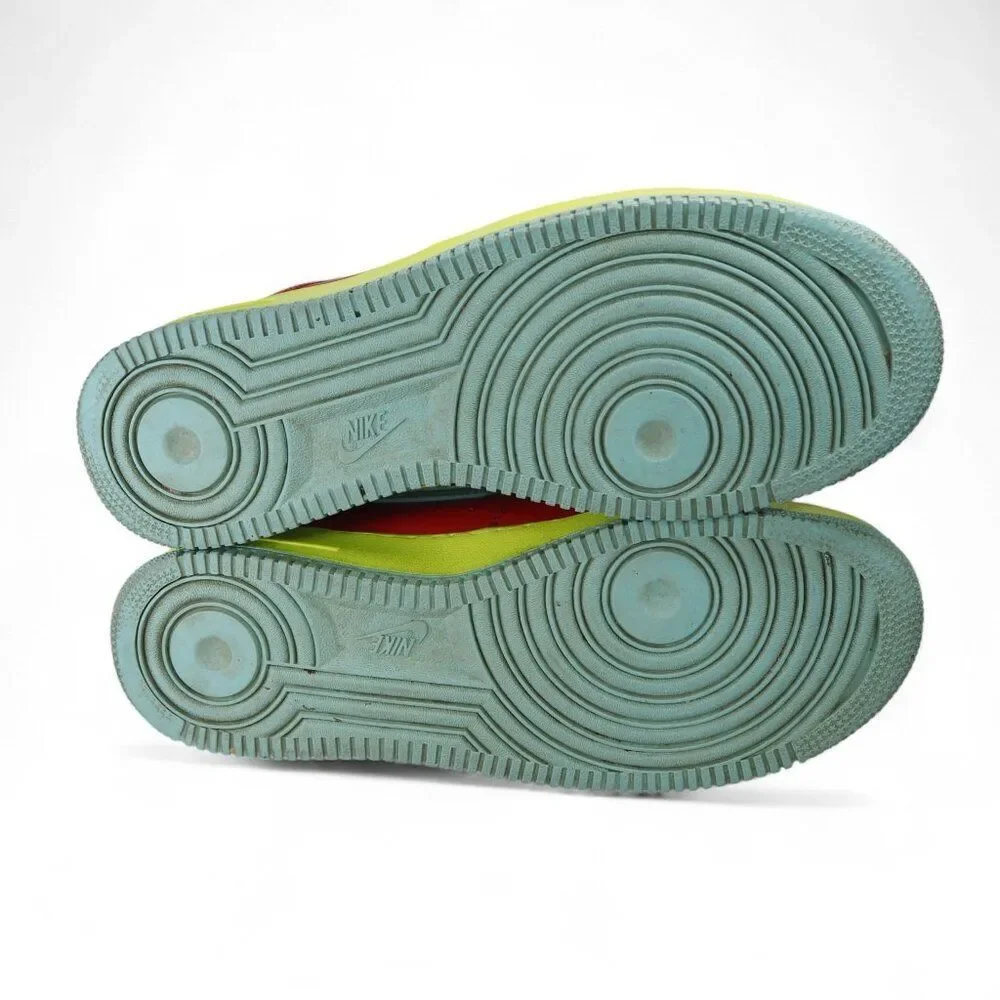 Nike Air Force 1‎ AF1 Low Custom by You Men's 9.5 DH7128-991 Neon Yellow / Red